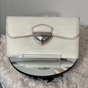 Louis Vuitton Epi Off White Long Wallet with Silver Accent